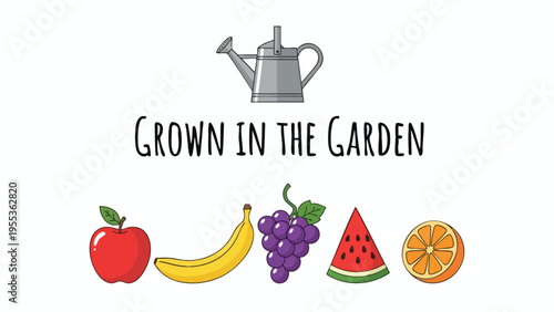 Fresh Garden Produce Fruit & Vegetable Illustration for Commercial Use