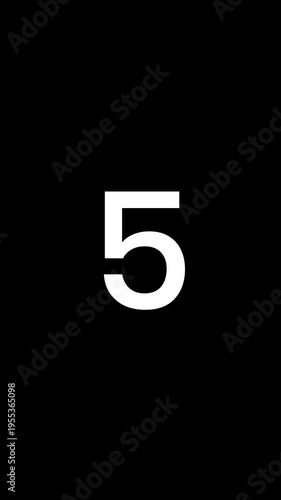 Countdown 10 Seconds Vertical Timer, Bold Portrait 