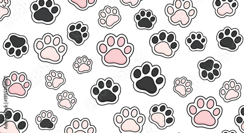 Cute pink sticker dog puppy outline nursery design
