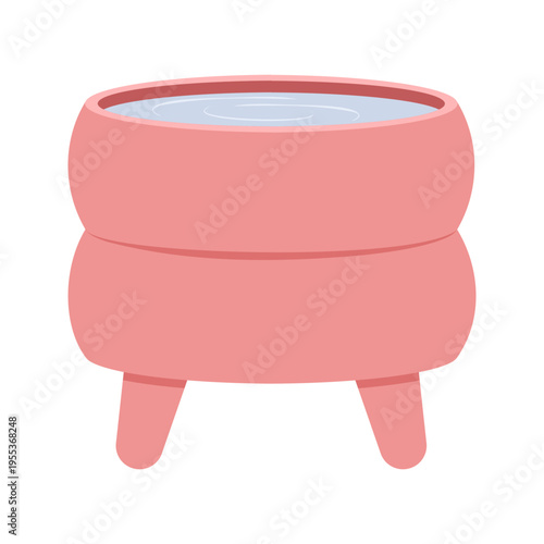 Flat illustrations of various pet feeding bowls and automatic food dispensers