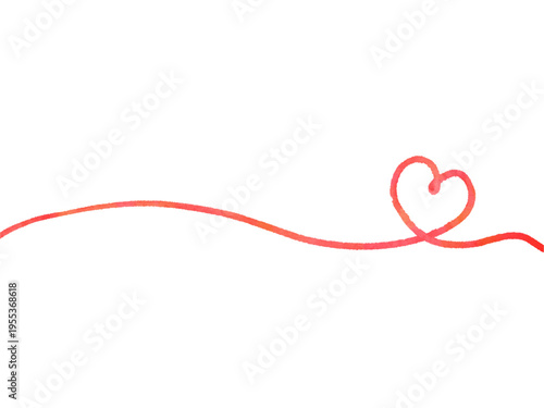 一筆書きのハートのラインフレーム