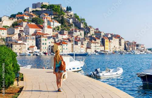 Tableau sur toile Discovery of Sibenik city in Croatia