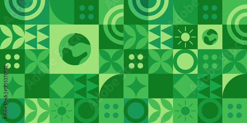 World Environment Day Banner. Eco Concept. Green Planet Earth With Text. Vector illustration