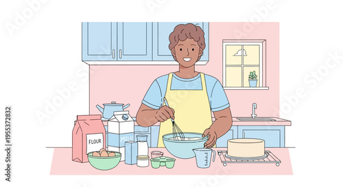 Woman mixing food in bowl.