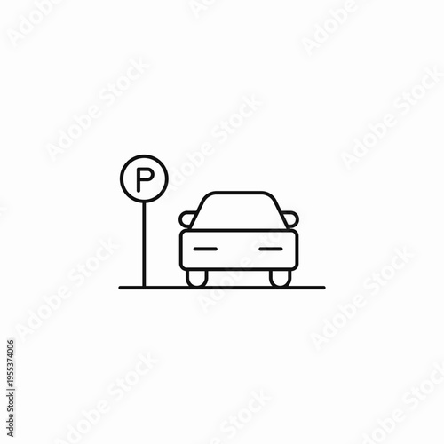 car parked sign icon sign vector