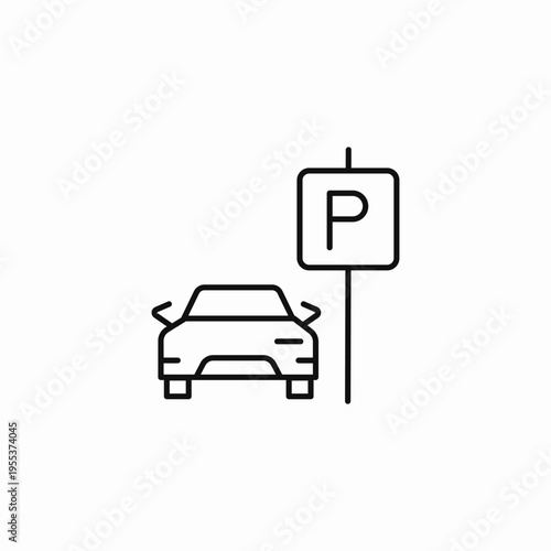 car parking pole icon sign vector