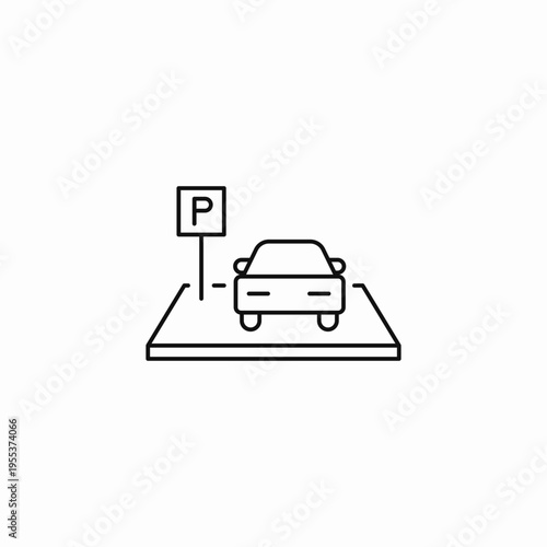 car parking space icon sign vector