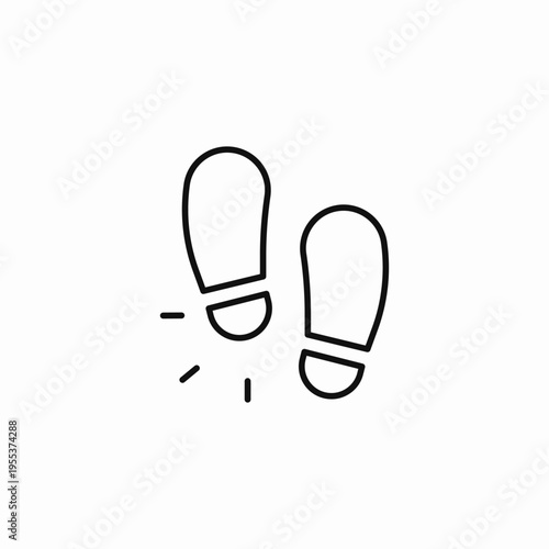 footsteps trail marks icon sign vector