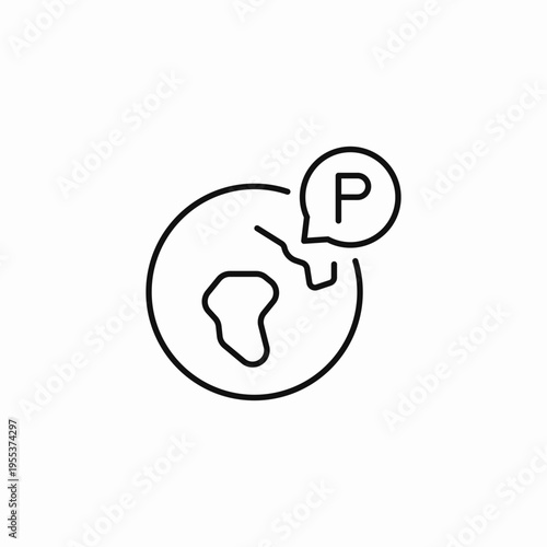 global parking locator icon sign vector