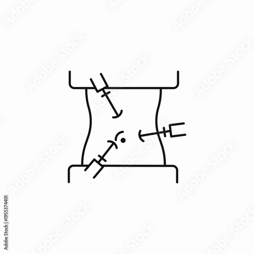 laparoscopic surgery abdomen icon sign vector