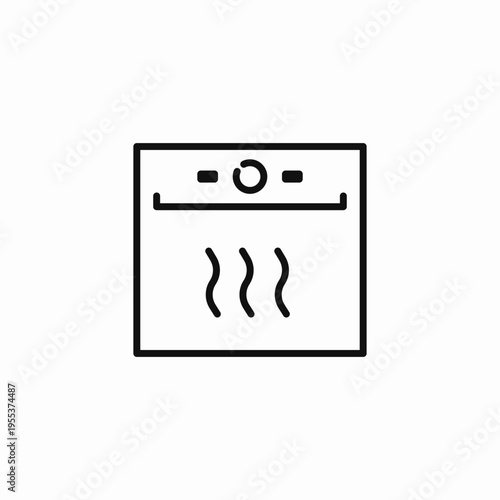 oven broil function icon sign vector