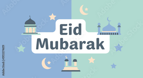 Celebrating the joyous occasion of eid mubarak with traditional symbols and decorations
