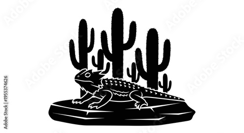 Lizard on a rock desert.