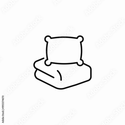 pillow blanket bedding icon sign vector