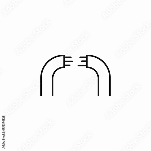 separated plug connectors icon sign vector