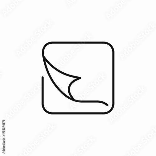 square peel label icon sign vector