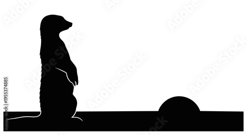 Mole sitting on ground.