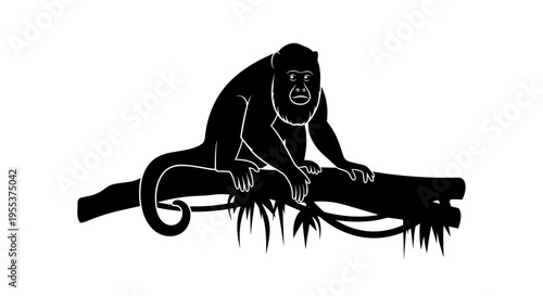 Monkey Sitting on Tree Branch 3.