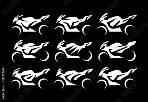 Motorsport logo collection for vector bundle.