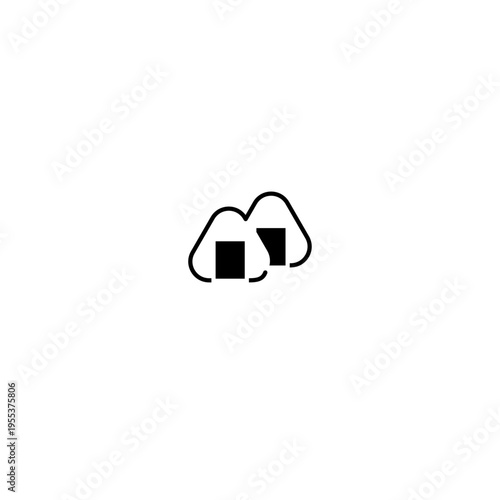Simple Onigiri Rice Ball Icon Vector Illustration