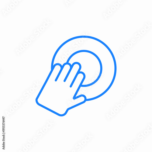 hand holding round object icon sign vector