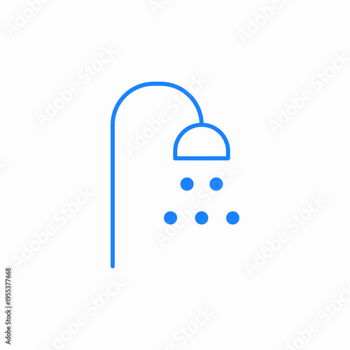 shower head with water droplets icon sign vector