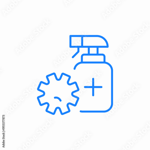spray bottle with medical cross and virus icon sign vector