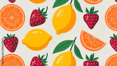 Fresh Fruit Pattern Vector