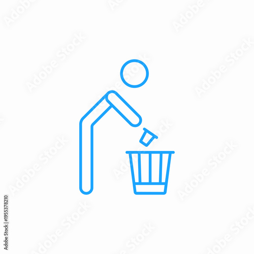 waste bin icon sign vector