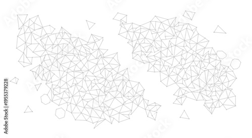 Abstract geometric network pattern on white background