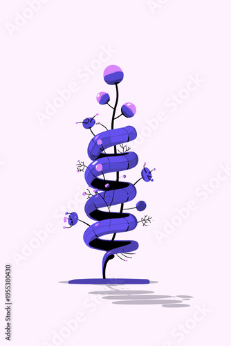 Spiral Alien Vine Stem Botanical Specimen