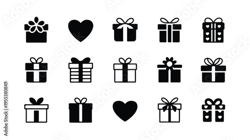 A stylized illustration depicts gifts and hearts arranged neatly on a plane.