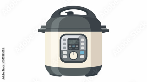 This sleek illustration showcases a modern pressure cooker, emphasizing its functionality and efficiency in the kitchen, appealing to cooking enthusiasts and modern home chefs.