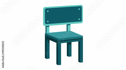 A minimalist chair design in a striking teal color, showcasing clean lines and simplicity, embodying modern design principles and aesthetic functionality.