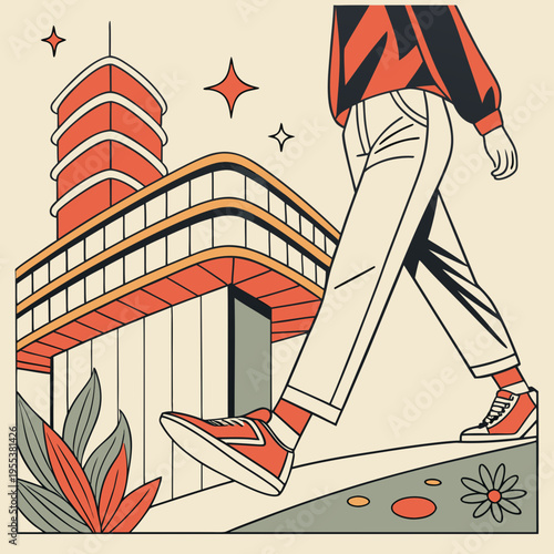 Brutalist abstract geometric shapes and grids. Brutal contemporary figure star oval spiral flower and other primitive elements. Swiss design aesthetic. Bauhaus memphis design.