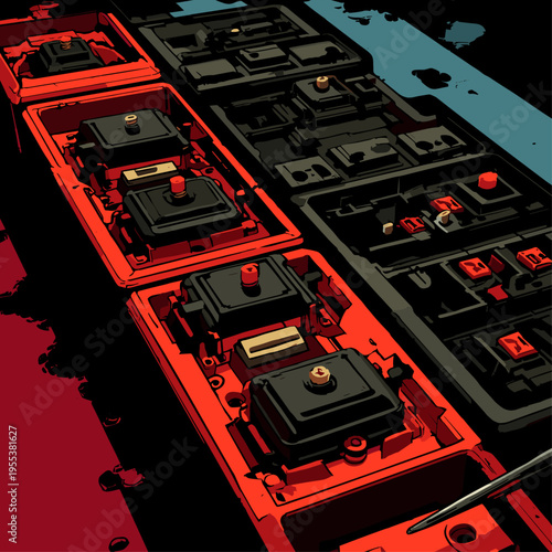 Exploded View of Custom Mechanical Switch Parts