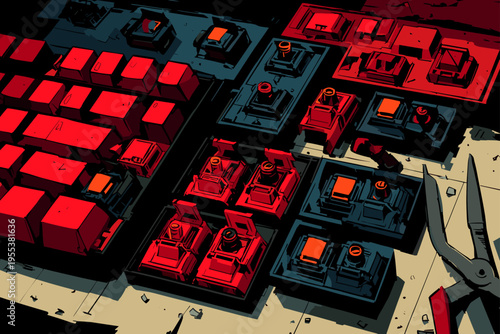 Exploded View of Custom Mechanical Switch Parts