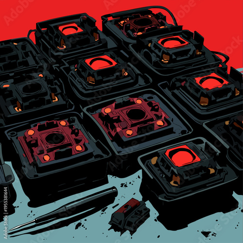 Exploded View of Custom Mechanical Switch Parts