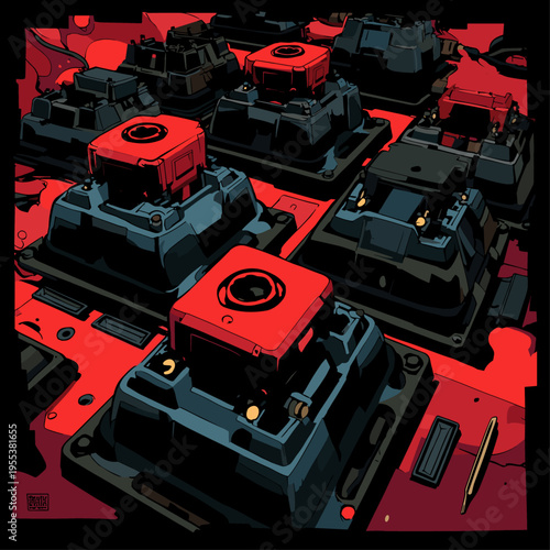 Exploded View of Custom Mechanical Switch Parts