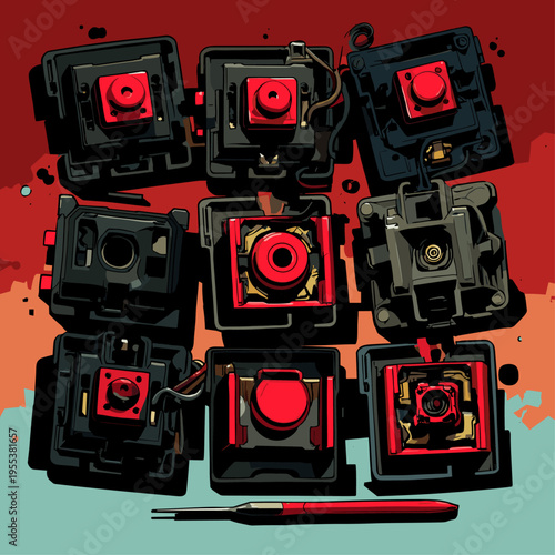 Exploded View of Custom Mechanical Switch Parts