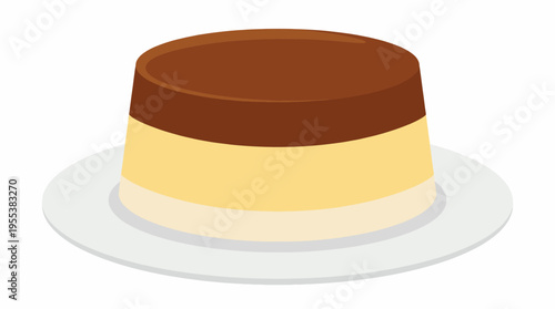 An appetizing, smoothly crafted layered dessert, featuring a rich and creamy top layer, highlighting the beauty of culinary artistry and indulgence in simple pleasures.