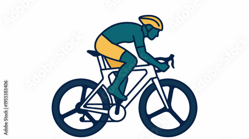 This dynamic image captures a cyclist gracefully pedaling forward on a sleek racing bike, representing speed, determination, and the thrill of cycling as a sport and recreation.