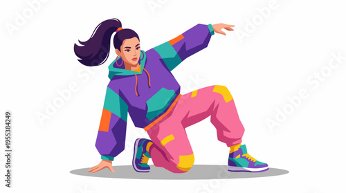 This striking image features a hip-hop dancer exhibiting dynamic breakdancing moves, representing the energy, creativity, and expressive nature of urban dance culture's vibrant scene.