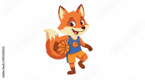 This vibrant cartoon image features a cheerful fox donning sports attire and holding a basketball, symbolizing playfulness, enthusiasm, and the spirit of sportsmanship in a fun way.