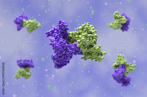 Vitamin D-binding protein (DBP) – semi closeup view 3d illustration