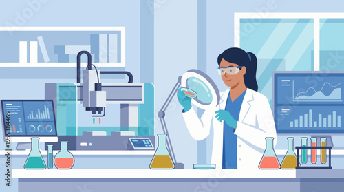 A dedicated scientist analyzes samples with high-tech equipment in a modern laboratory, illustrating the essential role of scientific research in advancing knowledge and improving lives.