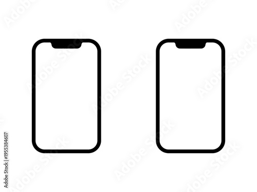 スマートフォン（スマホ）のシンプルなアイコンイラスト002