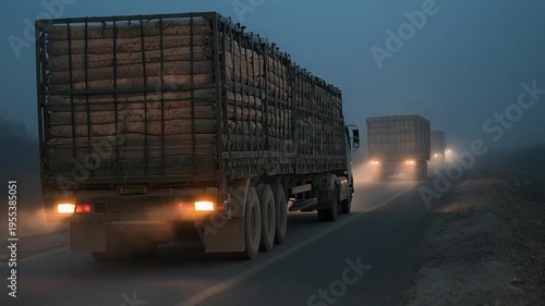 long haul cargo truck on busy indian roadway transportation at night video