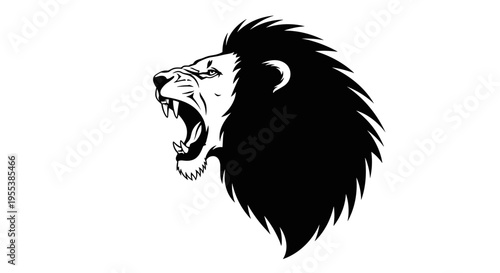Roaring Lion Head Illustration.