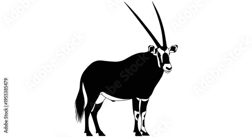 Sable Antelope Side View Silhouette.